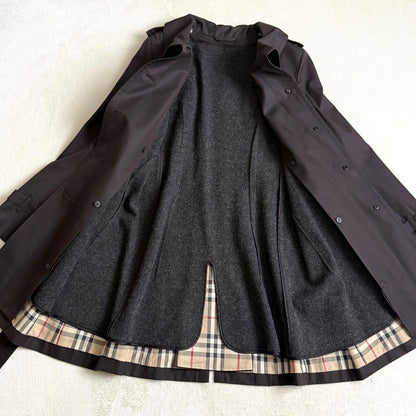 BURBERRY LONDON Coat Nova Check Asian fit M 38 US size S Black Authentic