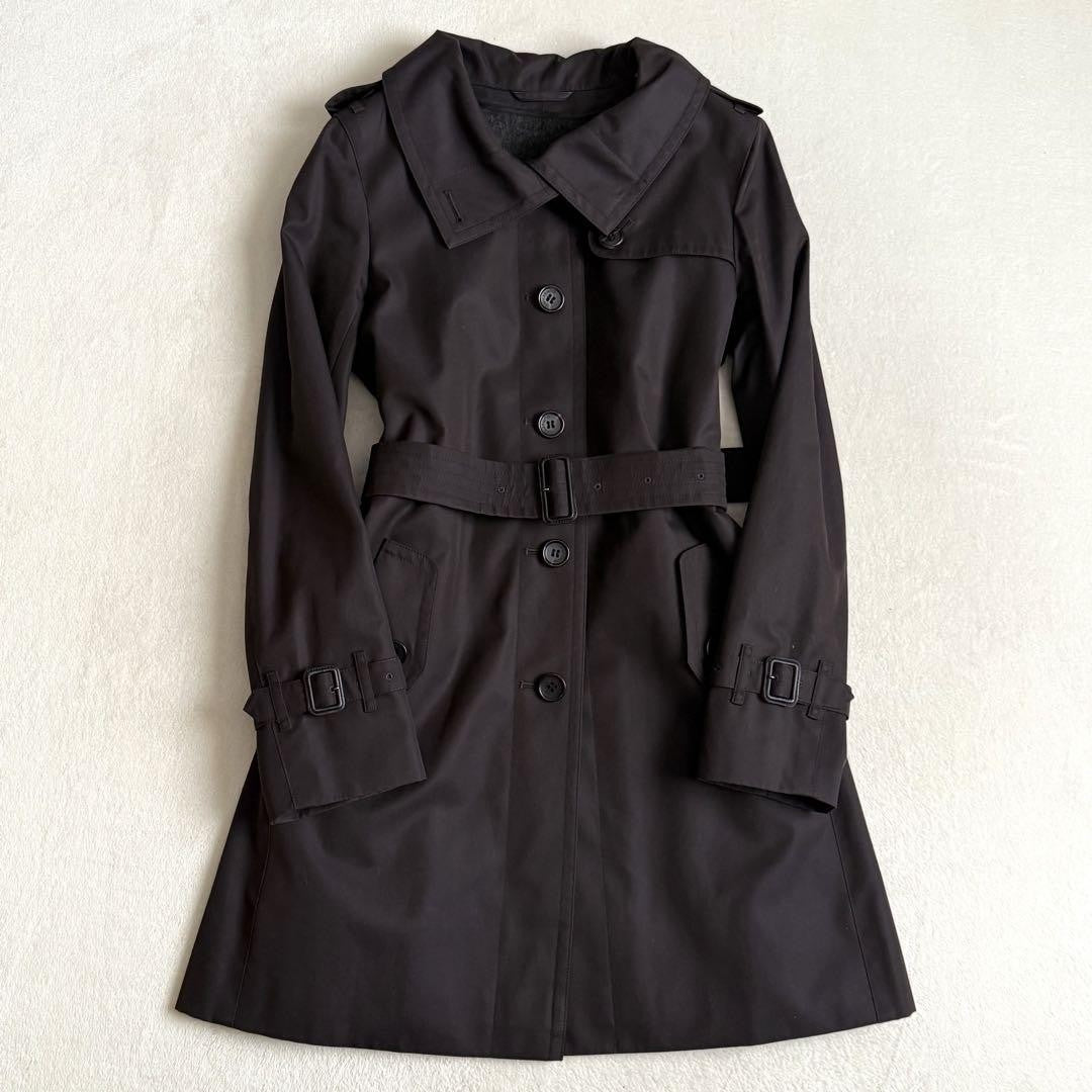 BURBERRY LONDON Coat Nova Check Asian fit M 38 US size S Black Authentic