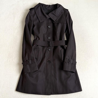 BURBERRY LONDON Coat Nova Check Asian fit M 38 US size S Black Authentic