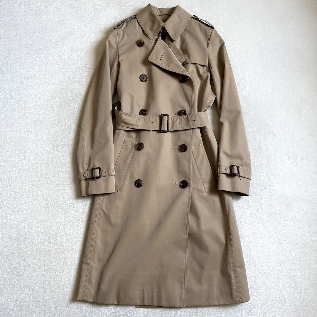 BURBERRY LONDON Coat Nova Check Asian fit S 36 US size XS Honey Beige Authentic