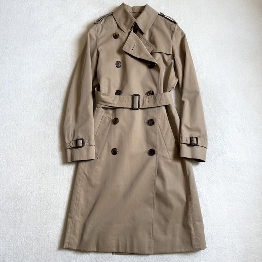BURBERRY LONDON Coat Nova Check Asian fit S 36 US size XS Honey Beige Authentic