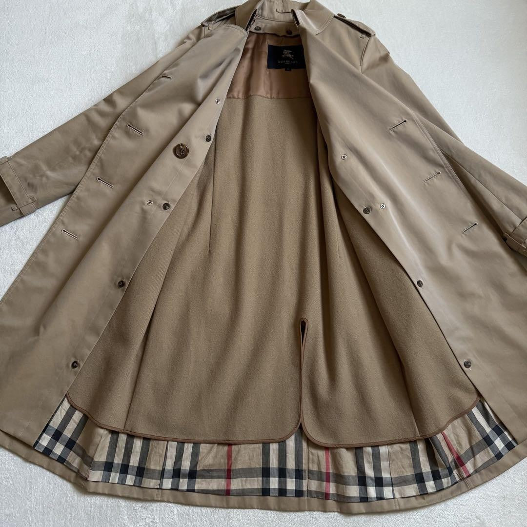 BURBERRY LONDON Coat Nova Check Asian fit S 36 US size XS Honey Beige Authentic