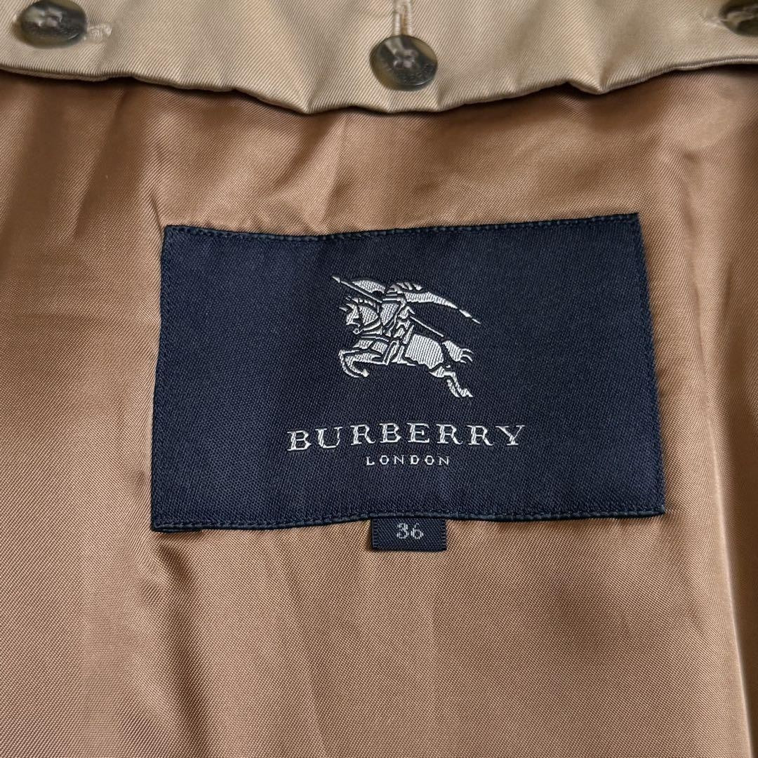 BURBERRY LONDON Coat Nova Check Asian fit S 36 US size XS Honey Beige Authentic