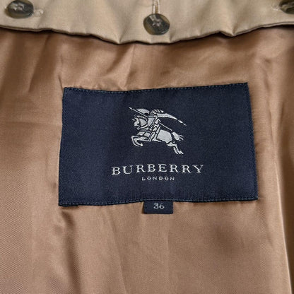 BURBERRY LONDON Coat Nova Check Asian fit S 36 US size XS Honey Beige Authentic