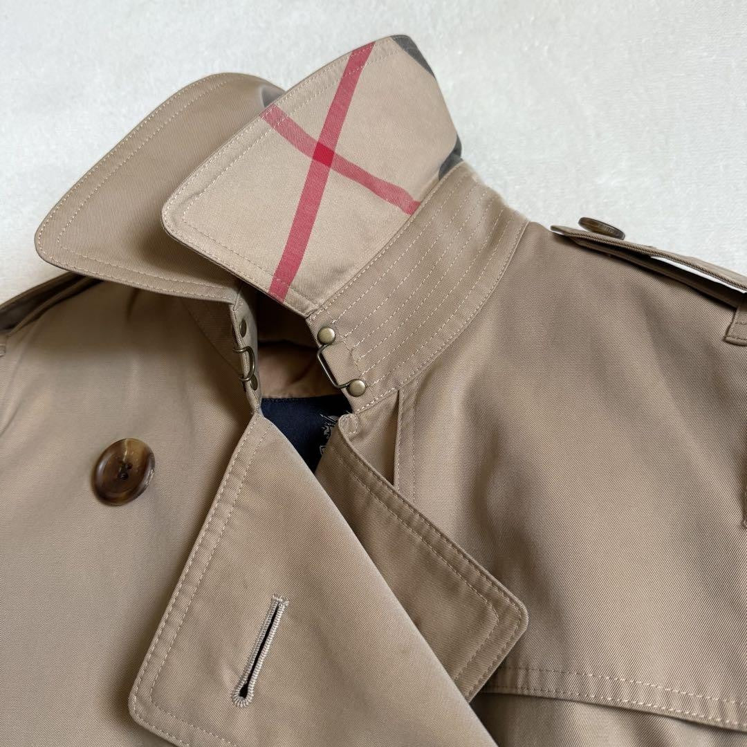 BURBERRY LONDON Coat Nova Check Asian fit S 36 US size XS Honey Beige Authentic
