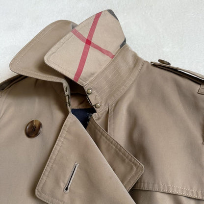 BURBERRY LONDON Coat Nova Check Asian fit S 36 US size XS Honey Beige Authentic