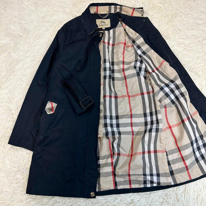BURBERRY LONDON Coat Nova Check Asian fit 3XL US size 2XL Navy Authentic