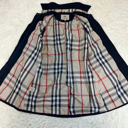 BURBERRY LONDON Coat Nova Check Asian fit 3XL US size 2XL Navy Authentic