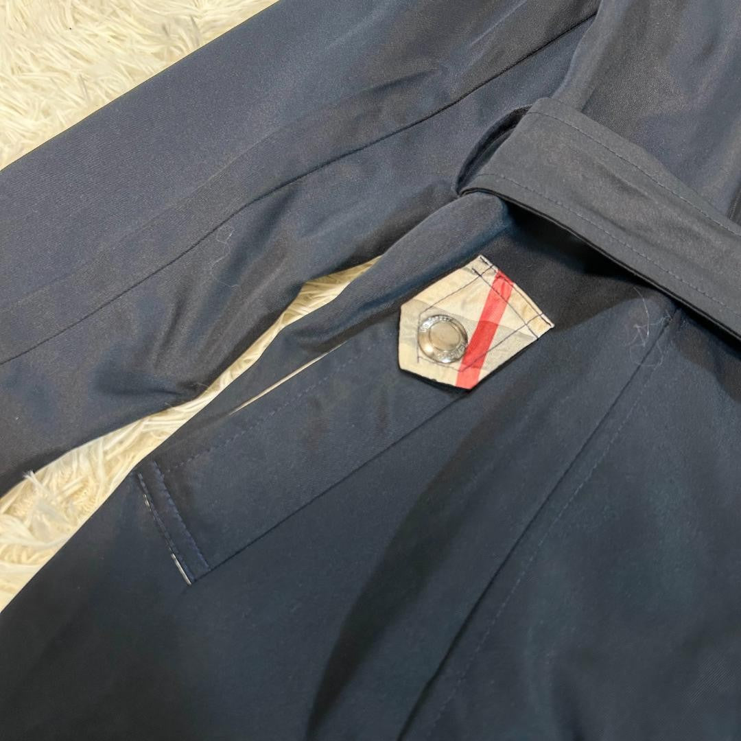 BURBERRY LONDON Coat Nova Check Asian fit 3XL US size 2XL Navy Authentic