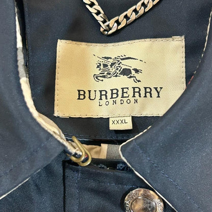 BURBERRY LONDON Coat Nova Check Asian fit 3XL US size 2XL Navy Authentic