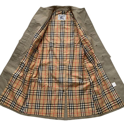 BURBERRY Coat Nova Check Asian fit S US size XS Khaki Authentic