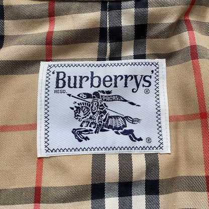 BURBERRY Coat Nova Check Asian fit S US size XS Khaki Authentic