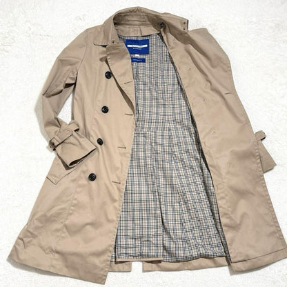 BURBERRY BLUE LABEL Coat Nova Check Asian fit M 38 US size S Beige Authentic