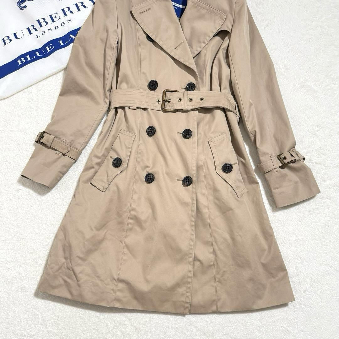 BURBERRY BLUE LABEL Coat Nova Check Asian fit M 38 US size S Beige Authentic