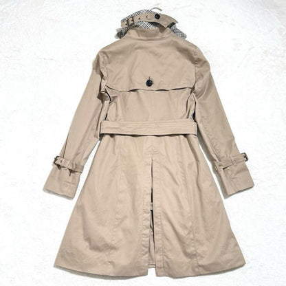 BURBERRY BLUE LABEL Coat Nova Check Asian fit M 38 US size S Beige Authentic