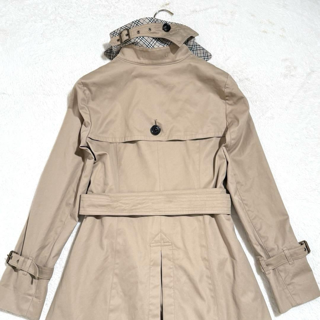 BURBERRY BLUE LABEL Coat Nova Check Asian fit M 38 US size S Beige Authentic
