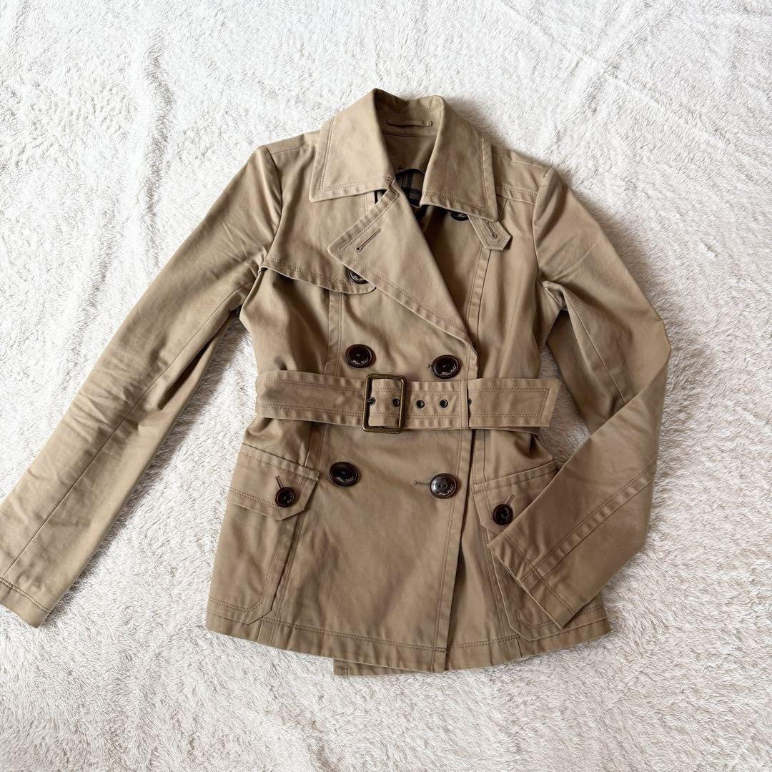 BURBERRY BLUE LABEL Coat Nova Check Asian fit L 40 US size M Beige Authentic