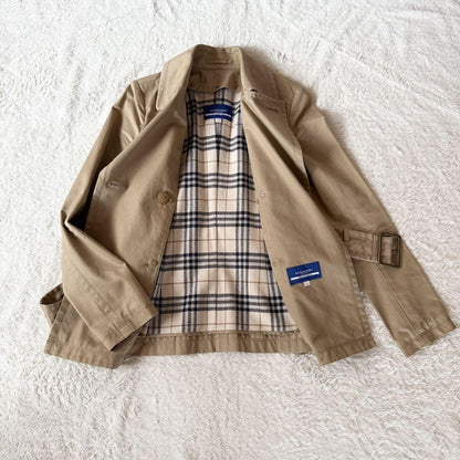 BURBERRY BLUE LABEL Coat Nova Check Asian fit L 40 US size M Beige Authentic