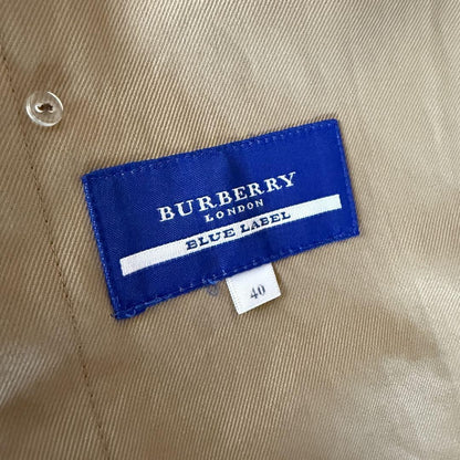 BURBERRY BLUE LABEL Coat Nova Check Asian fit L 40 US size M Beige Authentic
