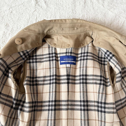 BURBERRY BLUE LABEL Coat Nova Check Asian fit L 40 US size M Beige Authentic