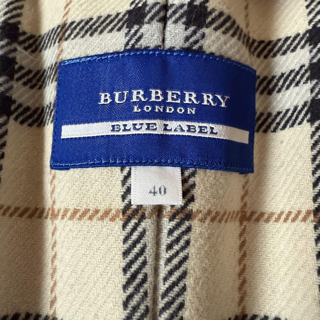 BURBERRY BLUE LABEL Coat Nova Check Asian fit L 40 US size M Beige Authentic
