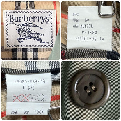 BURBERRY Coat Nova Check FREE SIZE Khaki Authentic