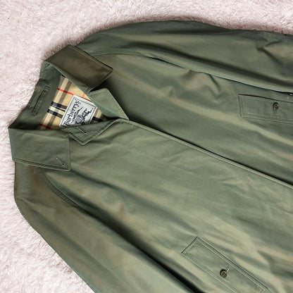 BURBERRY Coat Nova Check FREE SIZE Khaki Authentic