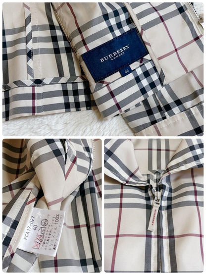 BURBERRY LONDON Jacket Nova Check Asian fit L 40 US size M Beige Authentic