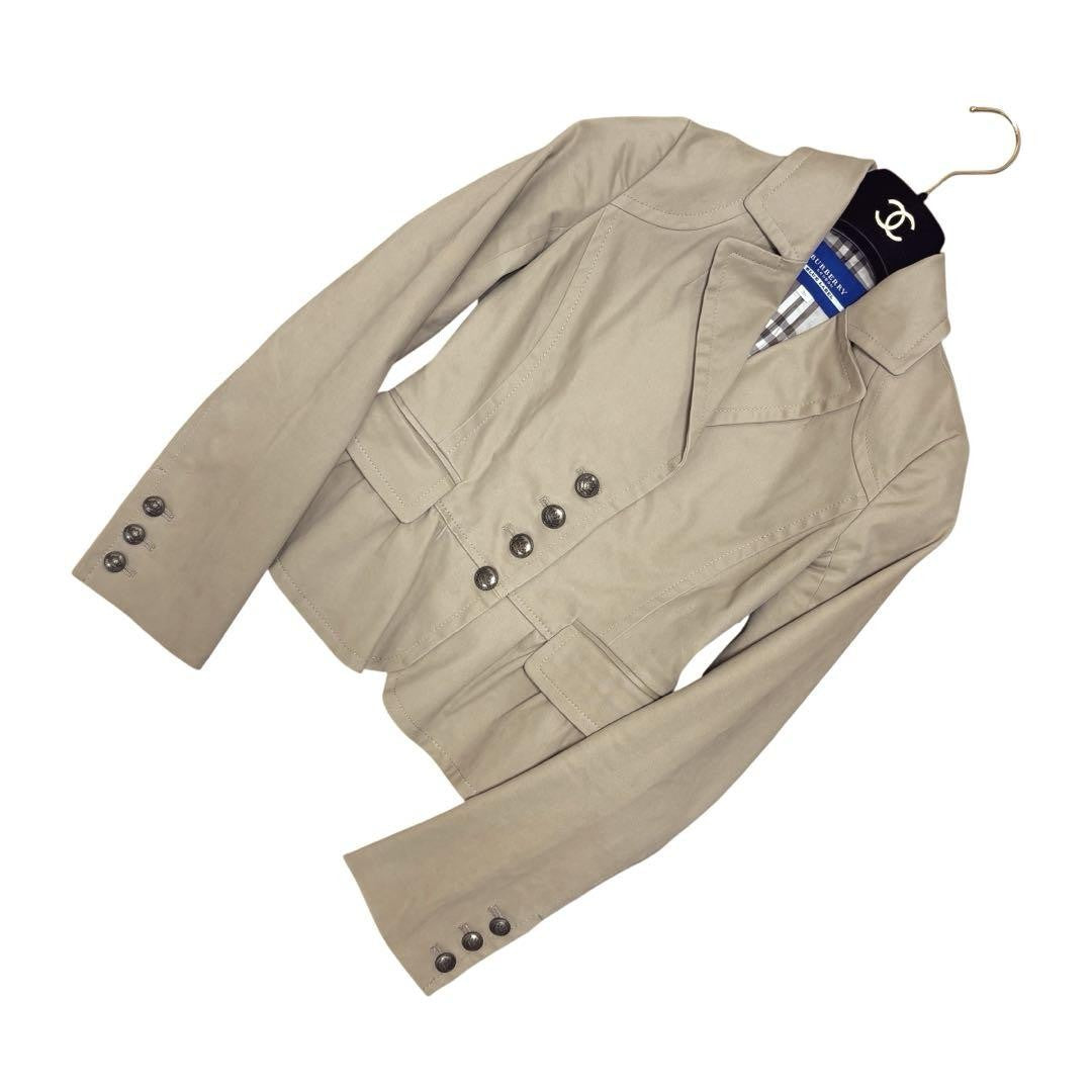 BURBERRY BLUE LABEL Jacket Nova Check Asian fit S 36 US size XS Beige Authentic