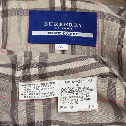 BURBERRY BLUE LABEL Jacket Nova Check Asian fit S 36 US size XS Beige Authentic