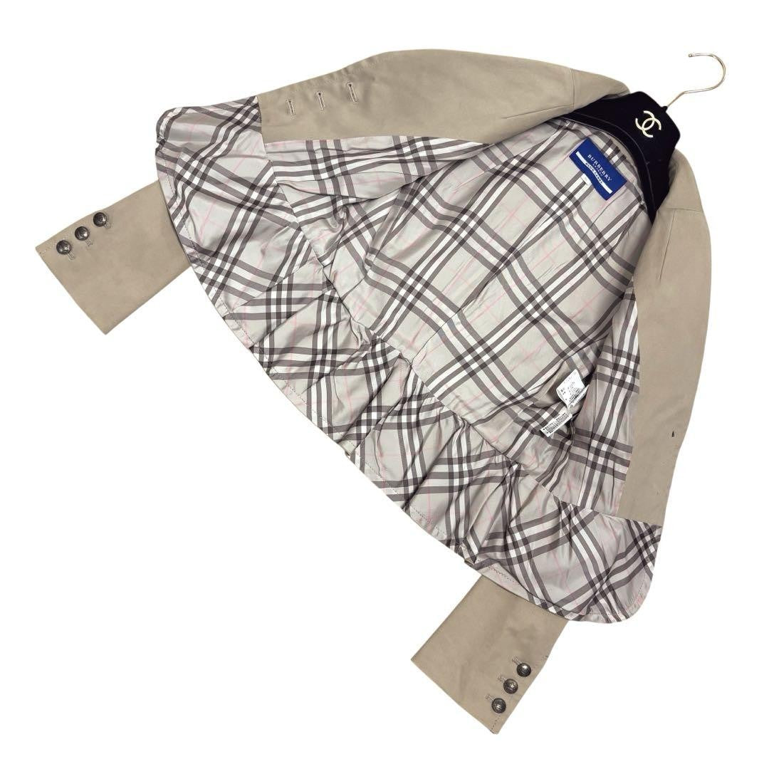 BURBERRY BLUE LABEL Jacket Nova Check Asian fit S 36 US size XS Beige Authentic