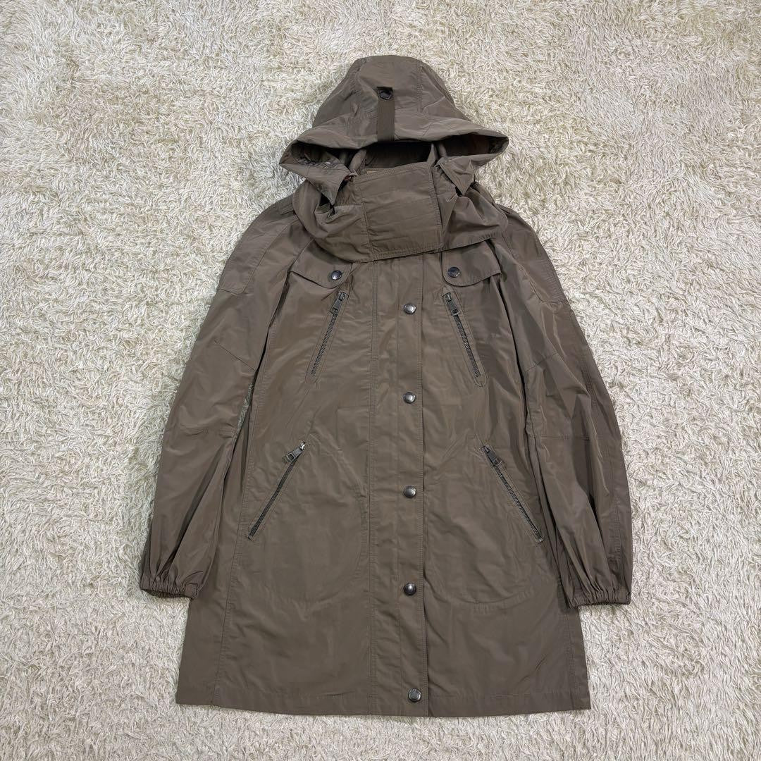 BURBERRY Mountain Hoodie Coat Nova Check Asian fit L 40 US size M Khaki Auth