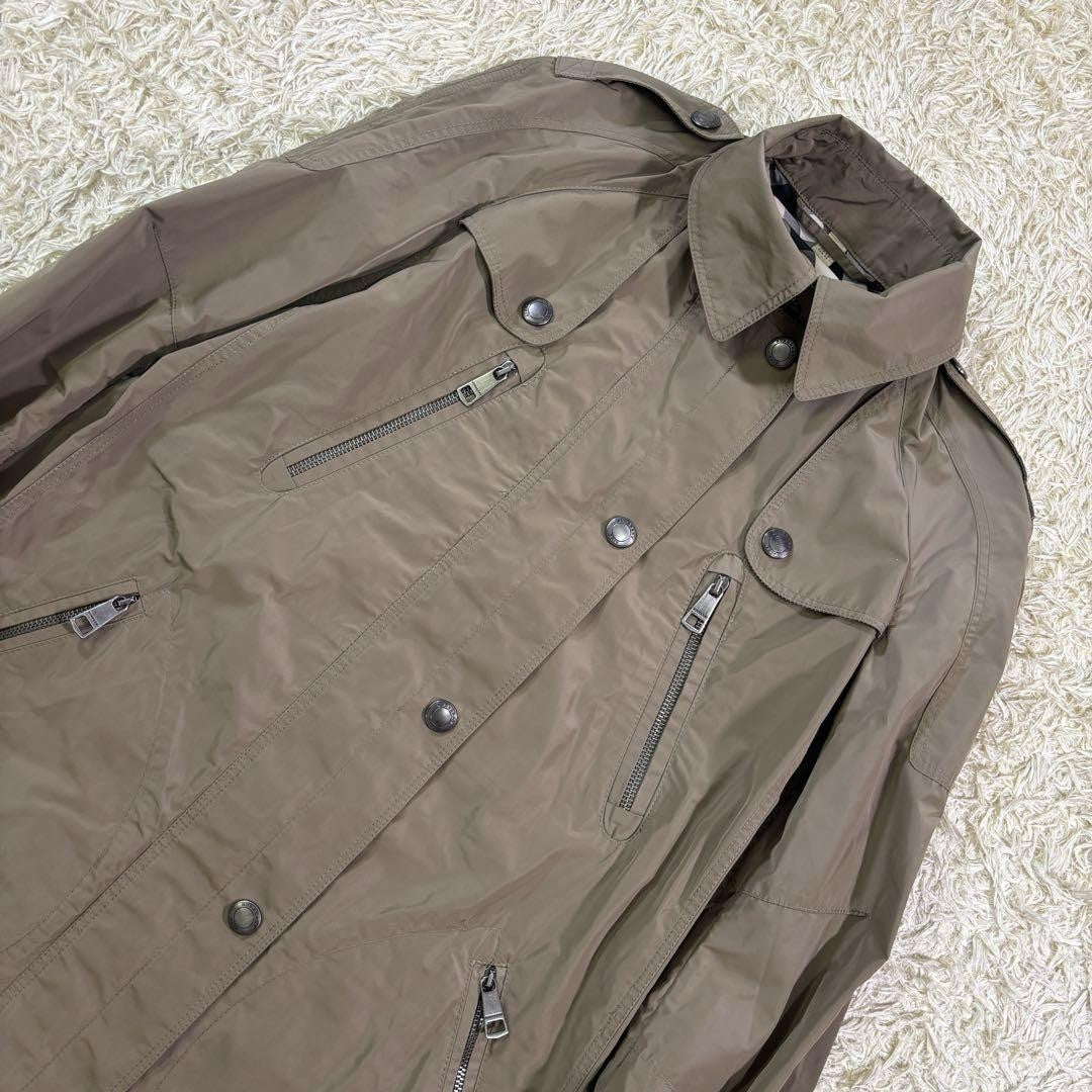 BURBERRY Mountain Hoodie Coat Nova Check Asian fit L 40 US size M Khaki Auth