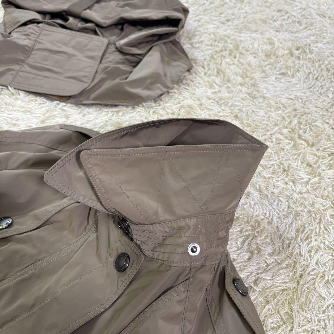 BURBERRY Mountain Hoodie Coat Nova Check Asian fit L 40 US size M Khaki Auth
