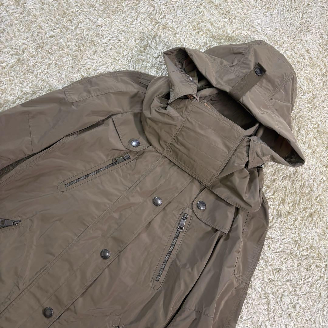 BURBERRY Mountain Hoodie Coat Nova Check Asian fit L 40 US size M Khaki Auth