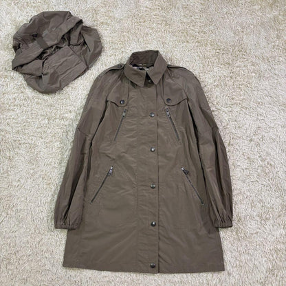 BURBERRY Mountain Hoodie Coat Nova Check Asian fit L 40 US size M Khaki Auth