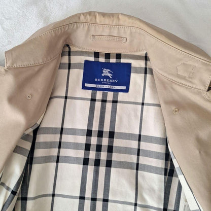 BURBERRY BLUE LABEL Coat Nova Check Asian fit L 40 US size M Honey Beige Auth