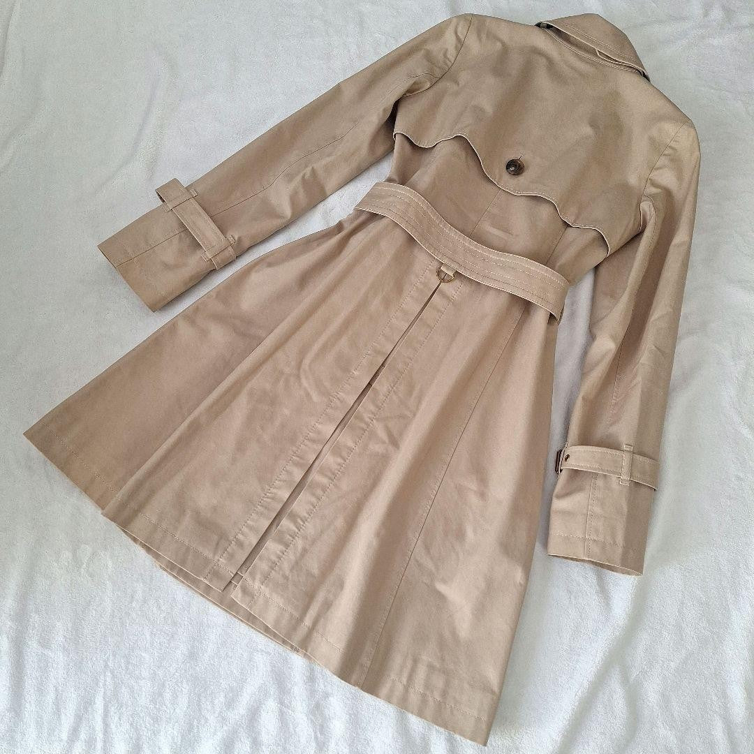 BURBERRY BLUE LABEL Coat Nova Check Asian fit L 40 US size M Honey Beige Auth