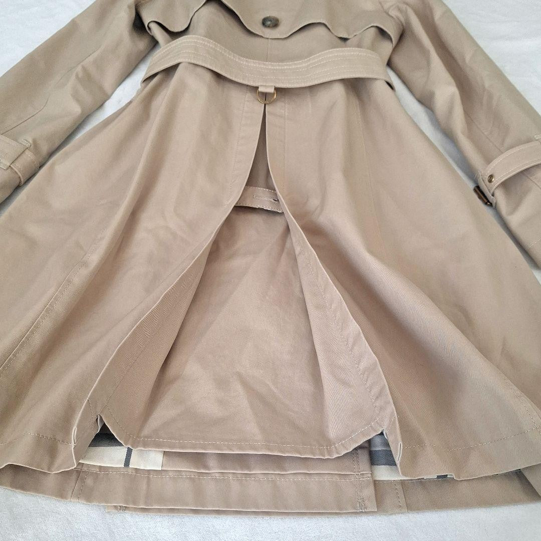 BURBERRY BLUE LABEL Coat Nova Check Asian fit L 40 US size M Honey Beige Auth