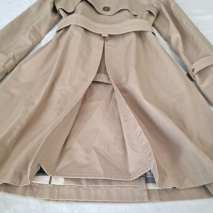 BURBERRY BLUE LABEL Coat Nova Check Asian fit L 40 US size M Honey Beige Auth