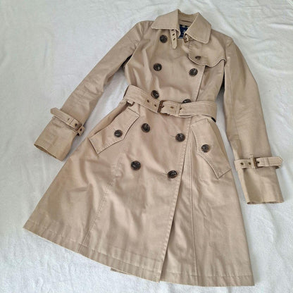 BURBERRY BLUE LABEL Coat Nova Check Asian fit L 40 US size M Honey Beige Auth