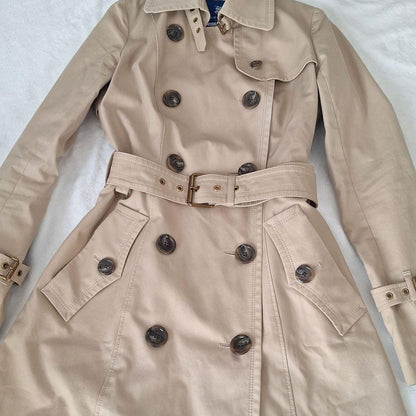 BURBERRY BLUE LABEL Coat Nova Check Asian fit L 40 US size M Honey Beige Auth