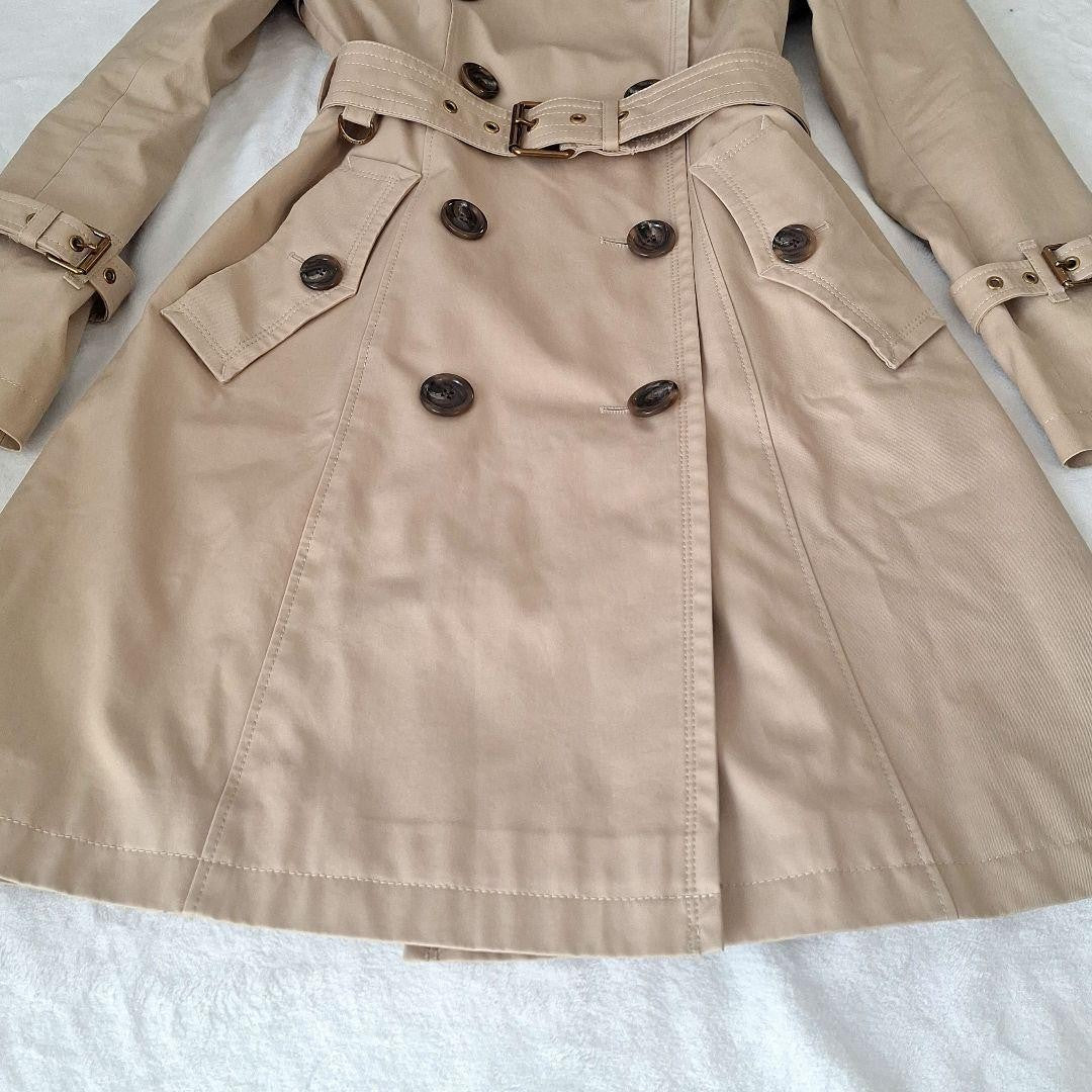 BURBERRY BLUE LABEL Coat Nova Check Asian fit L 40 US size M Honey Beige Auth