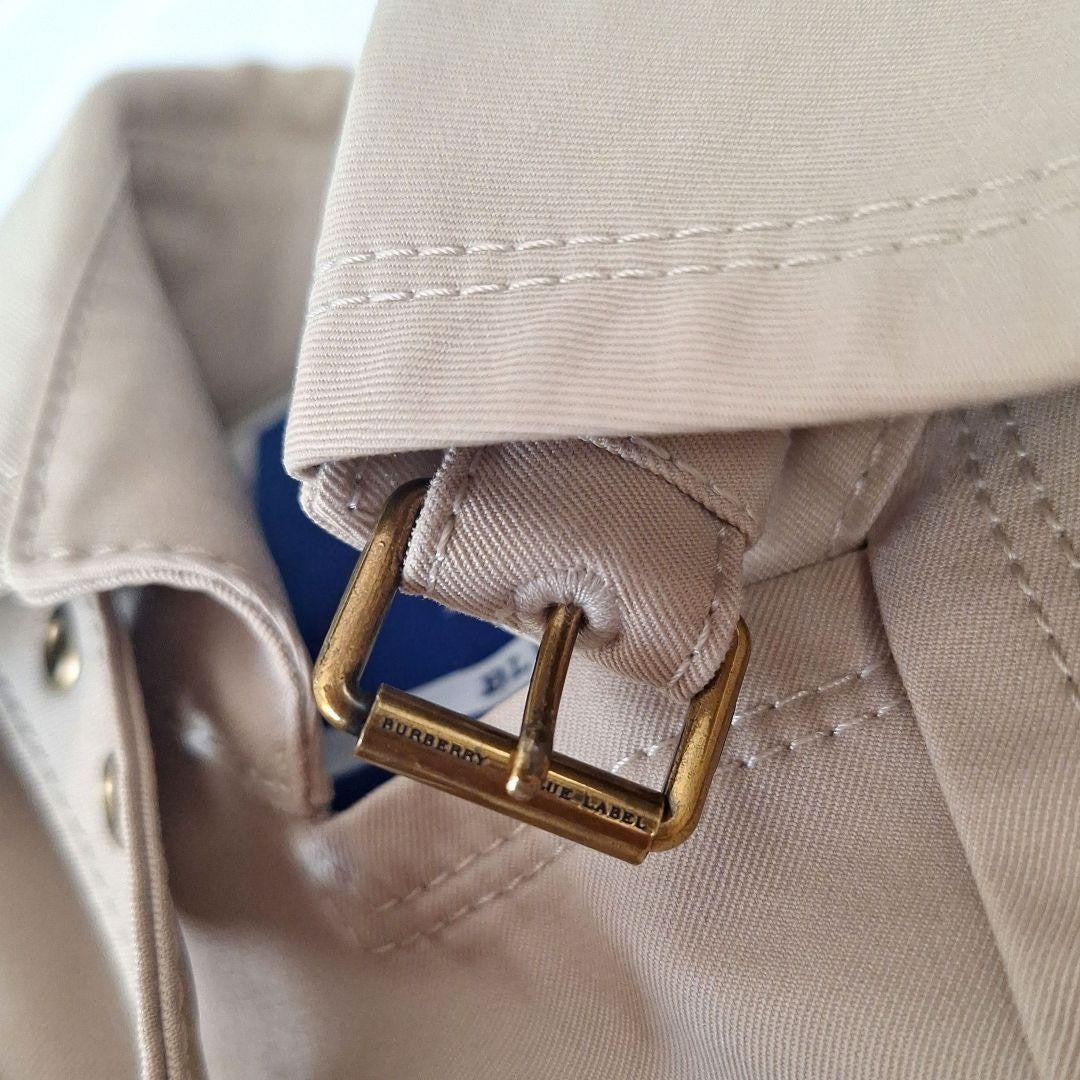 BURBERRY BLUE LABEL Coat Nova Check Asian fit L 40 US size M Honey Beige Auth