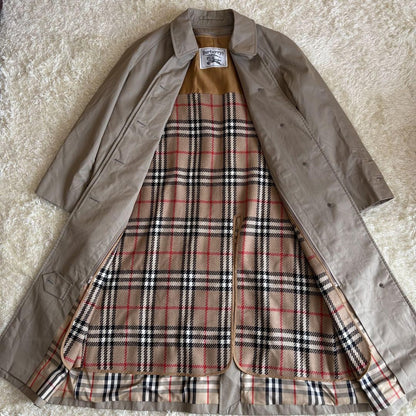 BURBERRYS Coat Nova Check Asian fit M US size S Beige Authentic