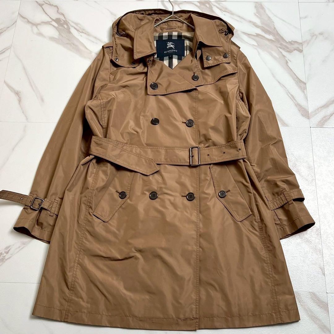 BURBERRY LONDON Coat Nova Check Asian fit XL US size L Beige Authentic