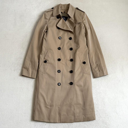 BURBERRY LONDON Coat Nova Check Asian fit S 36 US size XS Honey Beige Authentic