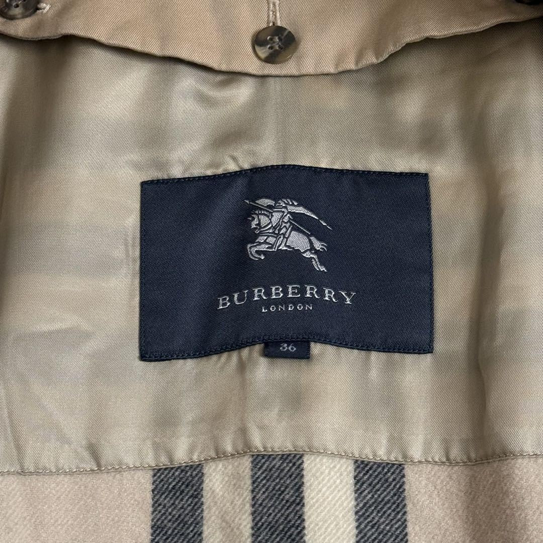 BURBERRY LONDON Coat Nova Check Asian fit S 36 US size XS Honey Beige Authentic
