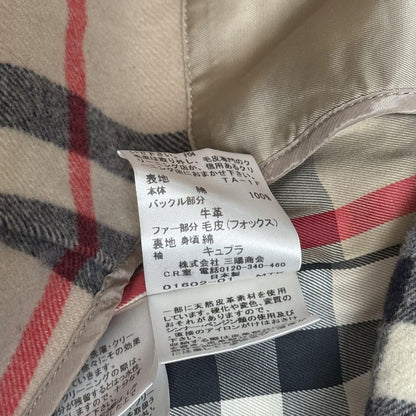 BURBERRY LONDON Coat Nova Check Asian fit S 36 US size XS Honey Beige Authentic