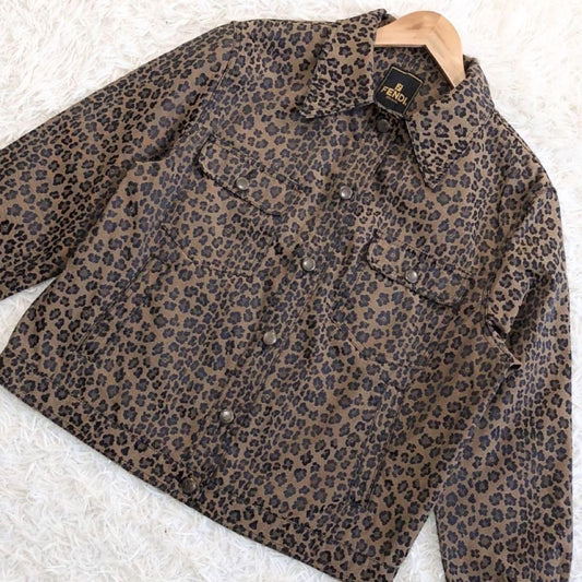 FENDI Jacket FF Asian fit 2XL 44 US size XL Brown Authentic